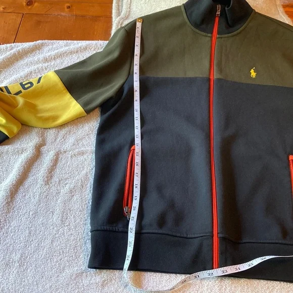 Ralph Lauren Midnight Blue Green and Yellow Polo Track Jacket - Picture 6 of 7